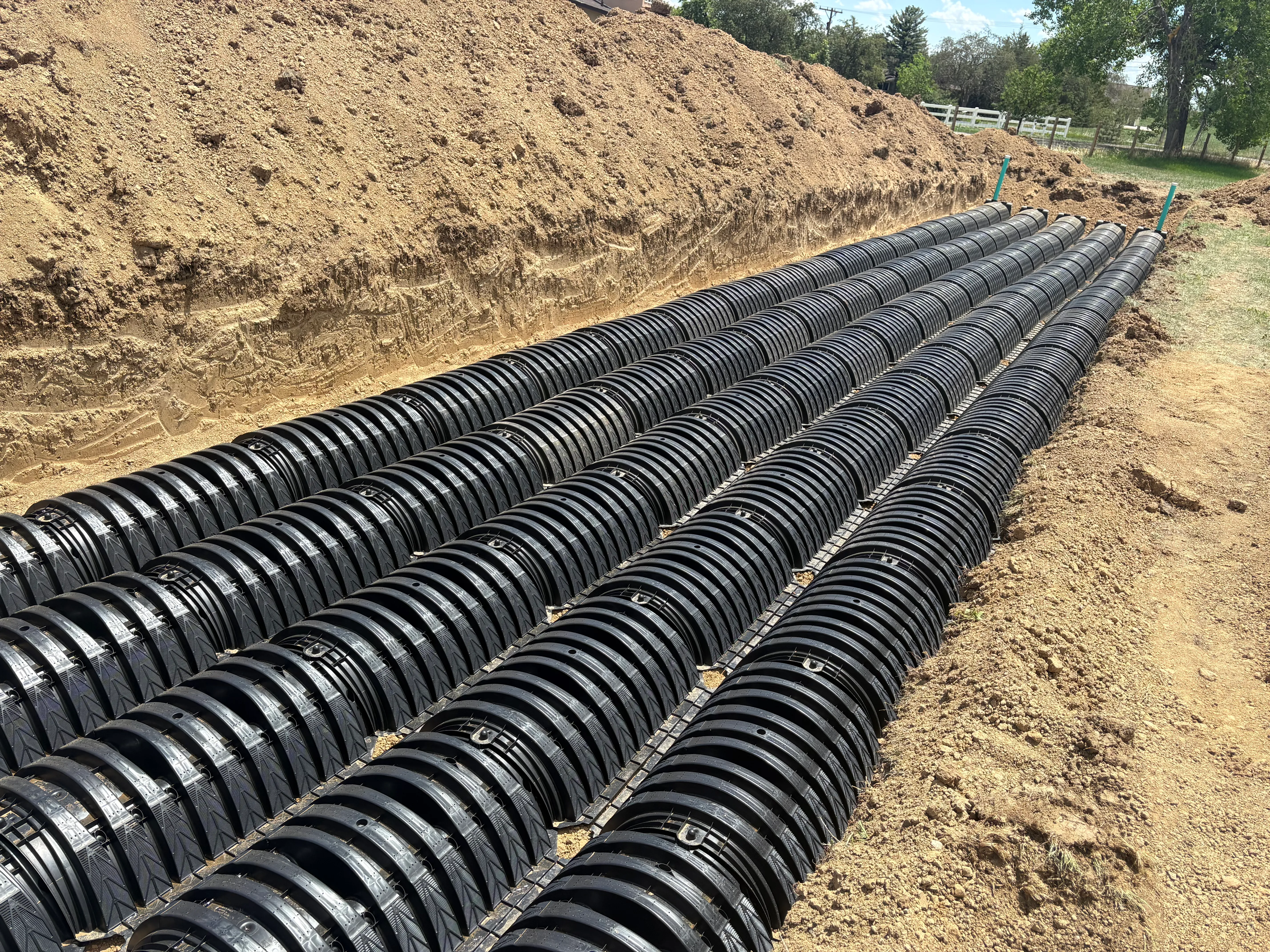 Infiltrator quick-4 chamber lateral line installation in Greeley Colorado