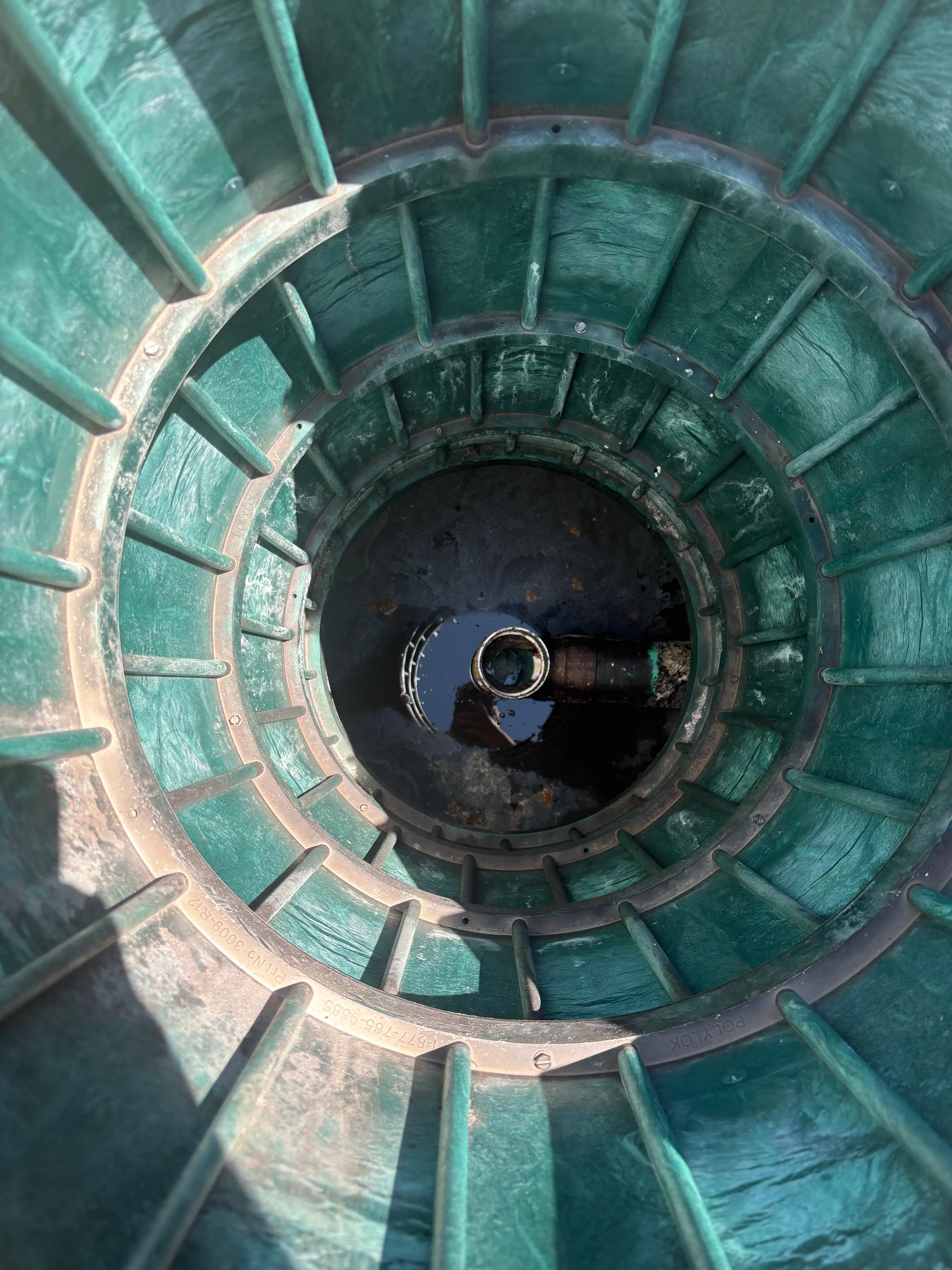 Inspecting an effluent filter inside a septic tank